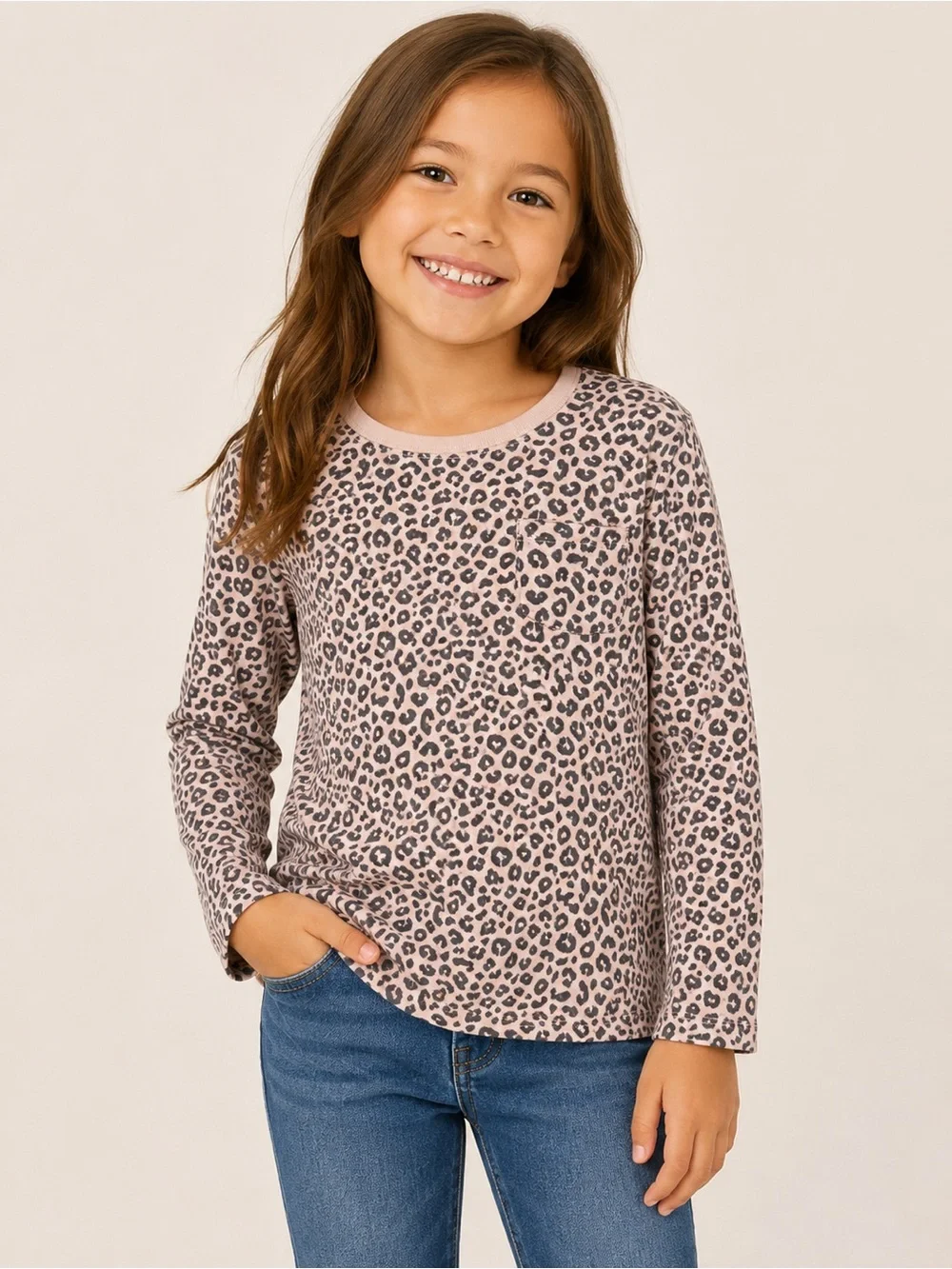 Carter’s Leopard Print Pocket Tee XS 4-5